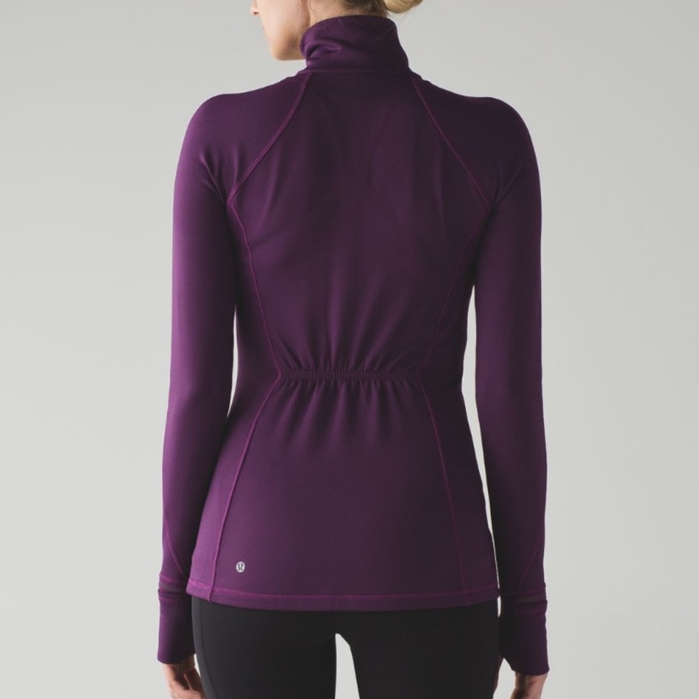 Lululemon First Mile‎ 1/4 Zip Darkest Magenta Purple Stretch Pullover size 8